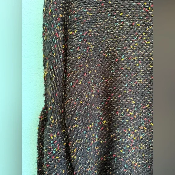 Anthropologie Blue Tassel Balloon Sleeve Sweater, Black/Multi - Picture 5 of 6